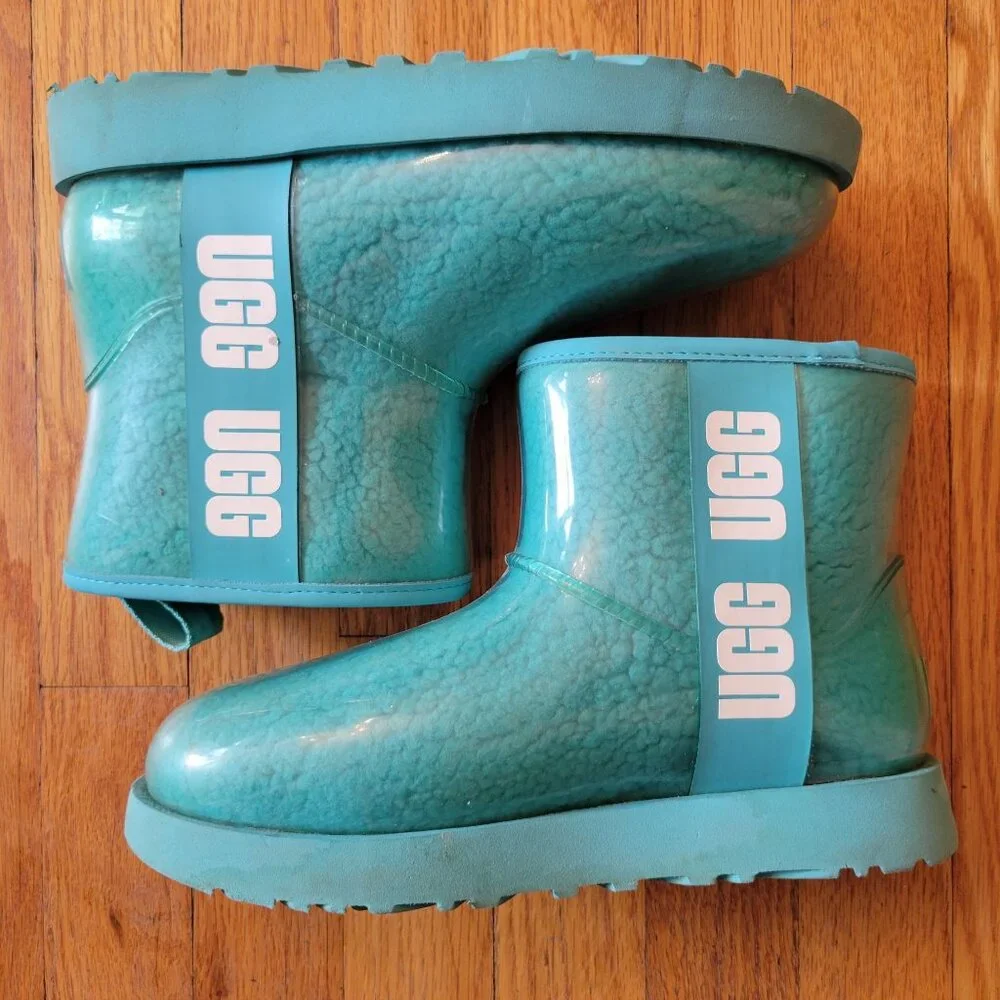 UGG Waterproof‎ Short Boots 6 Blue Green Classic Mini Clear 1113190